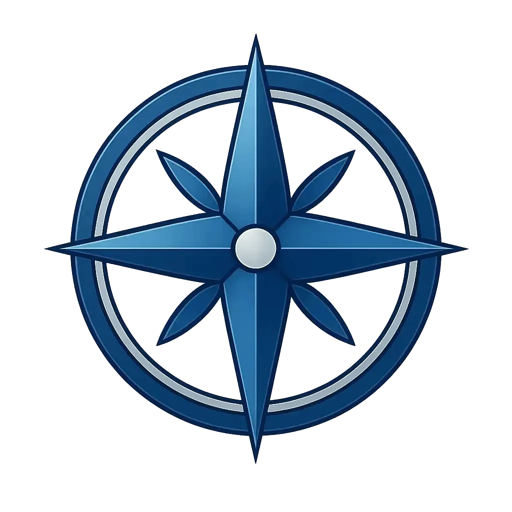 Fourth Coast Web's logo, featuring a stylized blue compass rose on a white background.